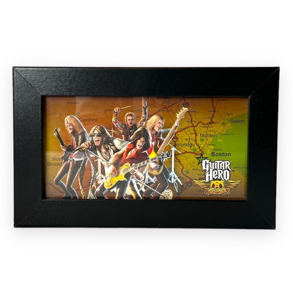Guitar Hero Aerosmith Blockbuster Promo Exclusive Ad Lithograph‎ Framed Picture